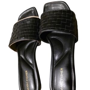 Marc Fisher Black Woven Sandals